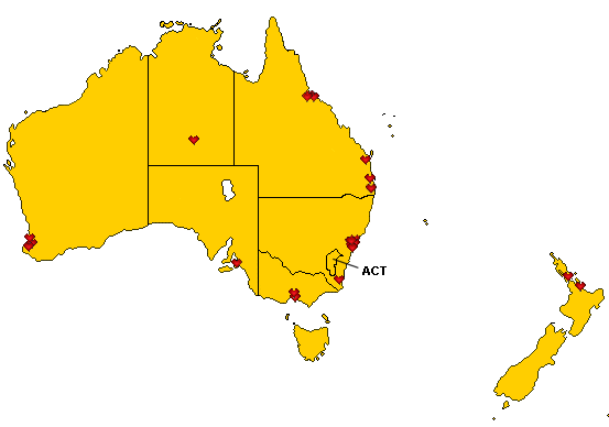 map of Australia and New